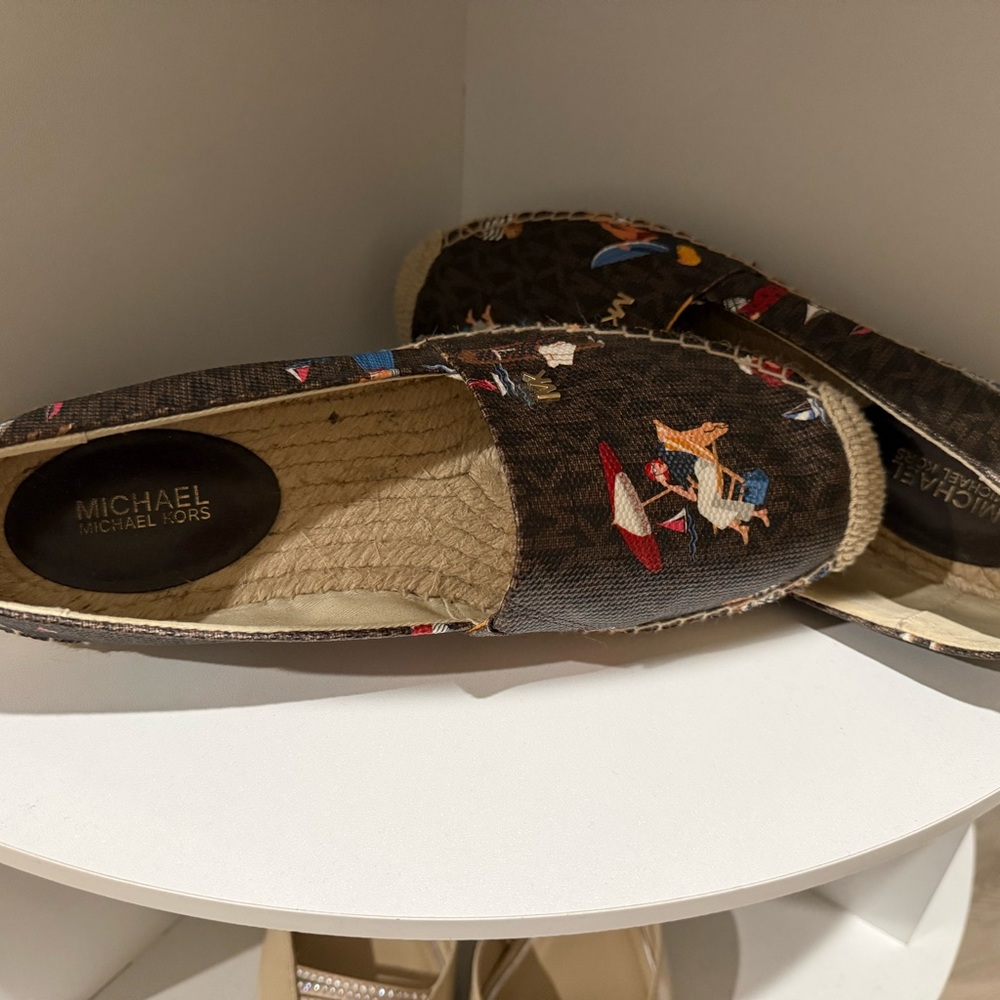 Michael Kors Brown Espadrilles with Vibrant Print
